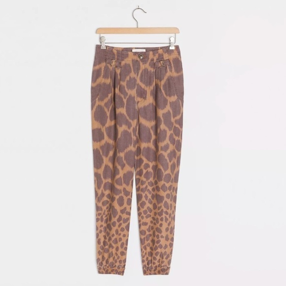 NWT Anthropologie Tamarind Linen Blend Printed Trouser Joggers - Picture 1 of 7